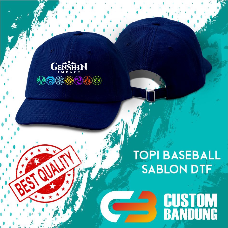 Topi Baseball GENSHIN IMPACT Pria Wanita Topi Cap Bisa Tulis Nama Bisa COD Original High Premium Quality