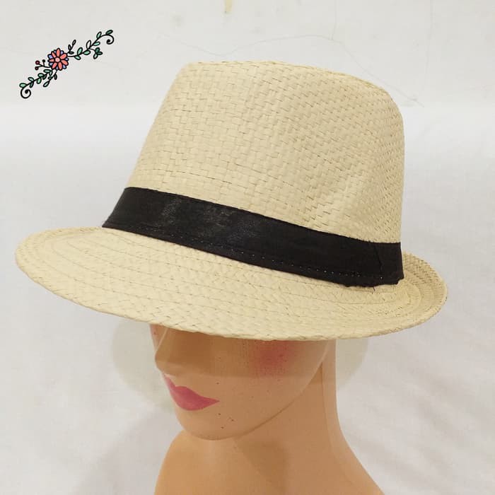 Topi Fedora Panama Anyam Warna /Topi Floppy Pantai Hat Summer Dewasa KEREN**