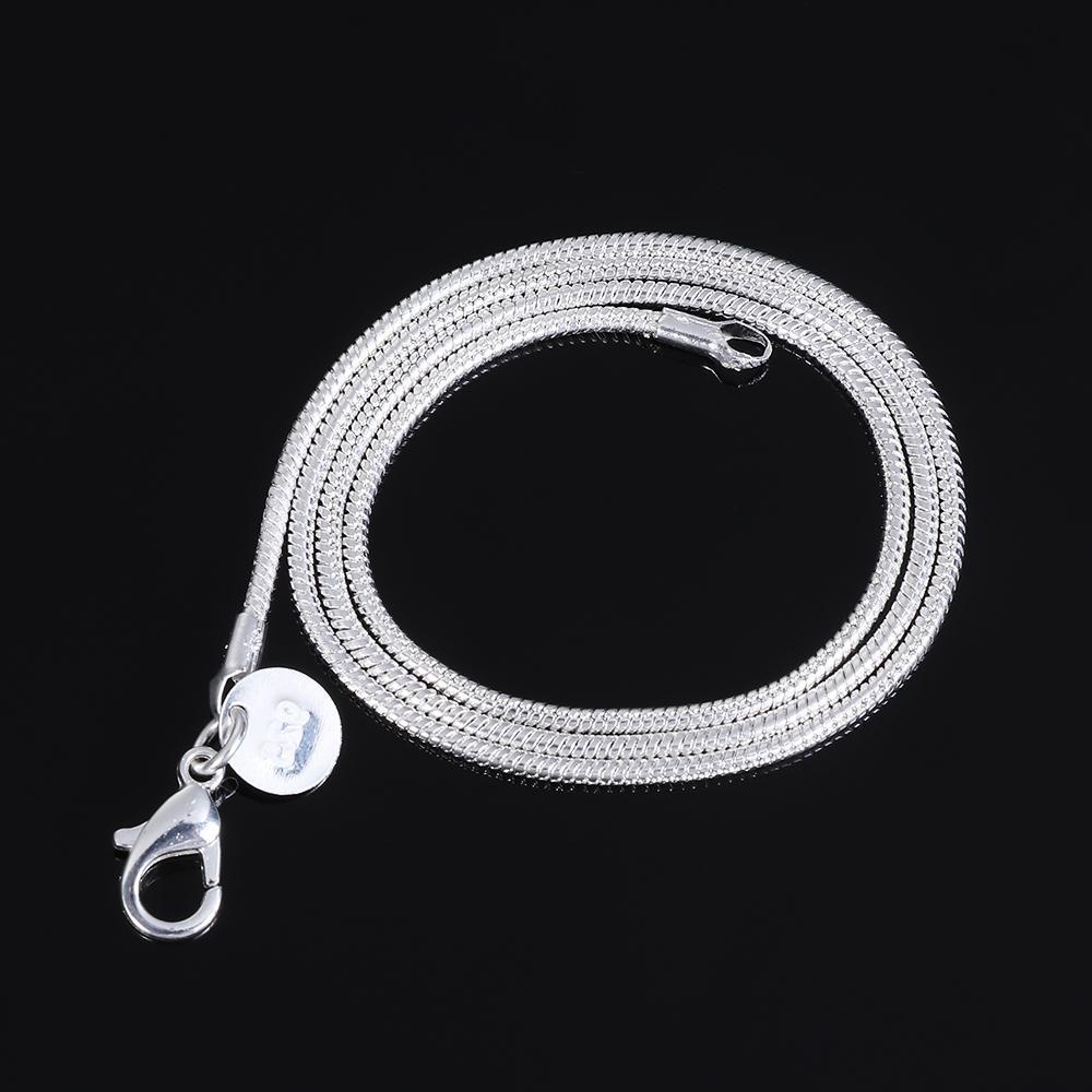 Kalung Rantai Ular Bahan Sterling Silver 925 Ukuran 16 / 18 / 20 / 22 / 24 inch