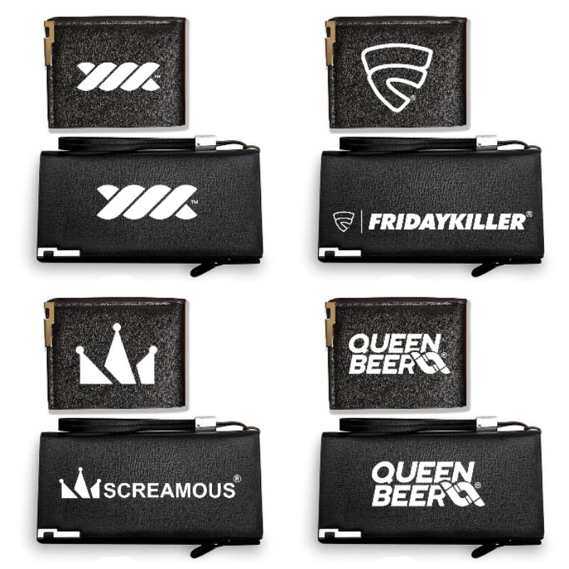 Dompet screamous - dompet distro wdzg - dompet lipat queenbeer - dompet kulit hitam remaja