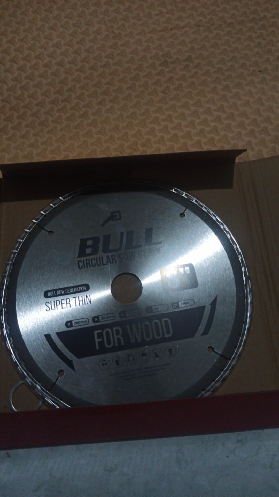 Bull 8 Inch X 60t Mata Potong Kayu Circular Saw Blade Tct Pisau Gergaji