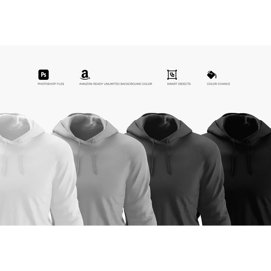 Mens Hoodie Mockups - Photoshop