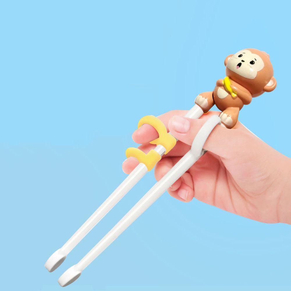 Solighter 1pasang Sumpit Belajar Kartun Peralatan Makan Bayi Pemula Chopstick