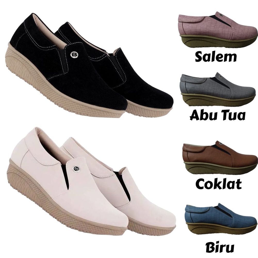 GEUGEUT - Sepatu Wanita//Sepatu Slip On Wanita//Sepatu Wanita Terbaru//Sepatu Wanita Murah//Sepatu Kekinian//Casual Wanita//Kasual Wedges Kantoran