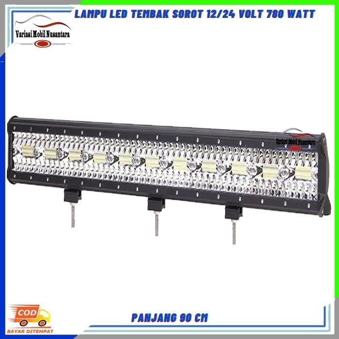 Lampu Led Tembak Sorot Led Bar Panjang Atas Variasi Mobil Touring Offroad 12/24 VOLT 780 WATT