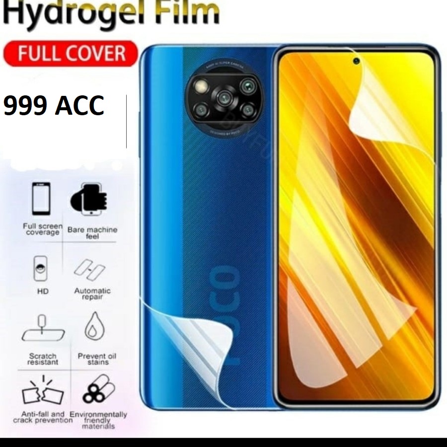 XIAOMI POCOPHONE POCO X5 5G X3 GT X3 PRO X3 NFC ANTI GORES HYDROGEL BENING FULLSET DEPAN DAN BELAKANG CLEAR BAGIAN DEPAN DAN BELAKANG FULL BODY SCREEN GUARD JELL DAN PELINDUNG BELAKANG SKIN GARSKIN ANTI JAMUR