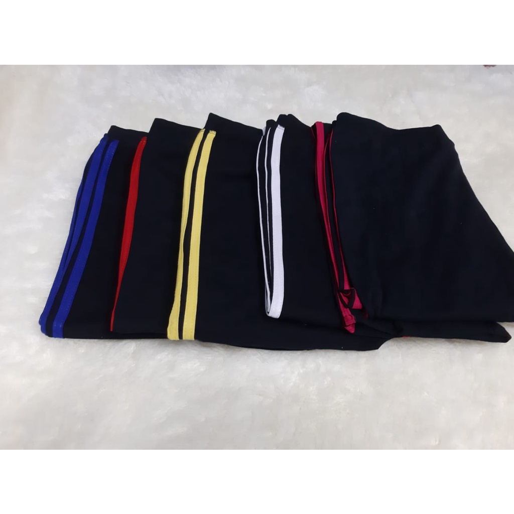 Legging Panjang List Korea Spandex Cotton || Legging List 2 Putih Warna Premium