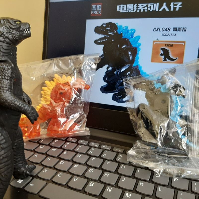 mainan block  godzilla VS kong VS KING ghidorah