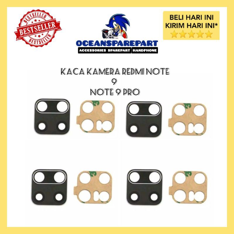 KACA KAMERA LENSA KACA KAMERA  BELAKANG XIAOMI REDMI NOTE 9 / NOTE 9 PRO