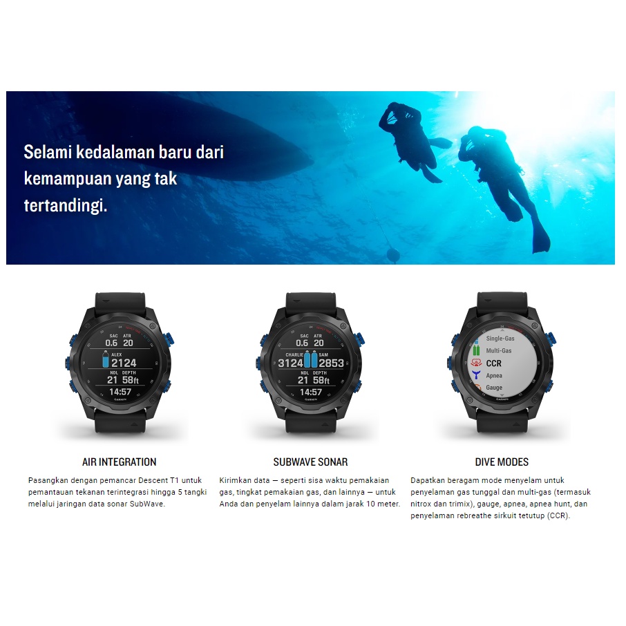 Garmin Descent Mk2s / Mk2 S Diving Watch Divecomp Garansi Resmi TAM