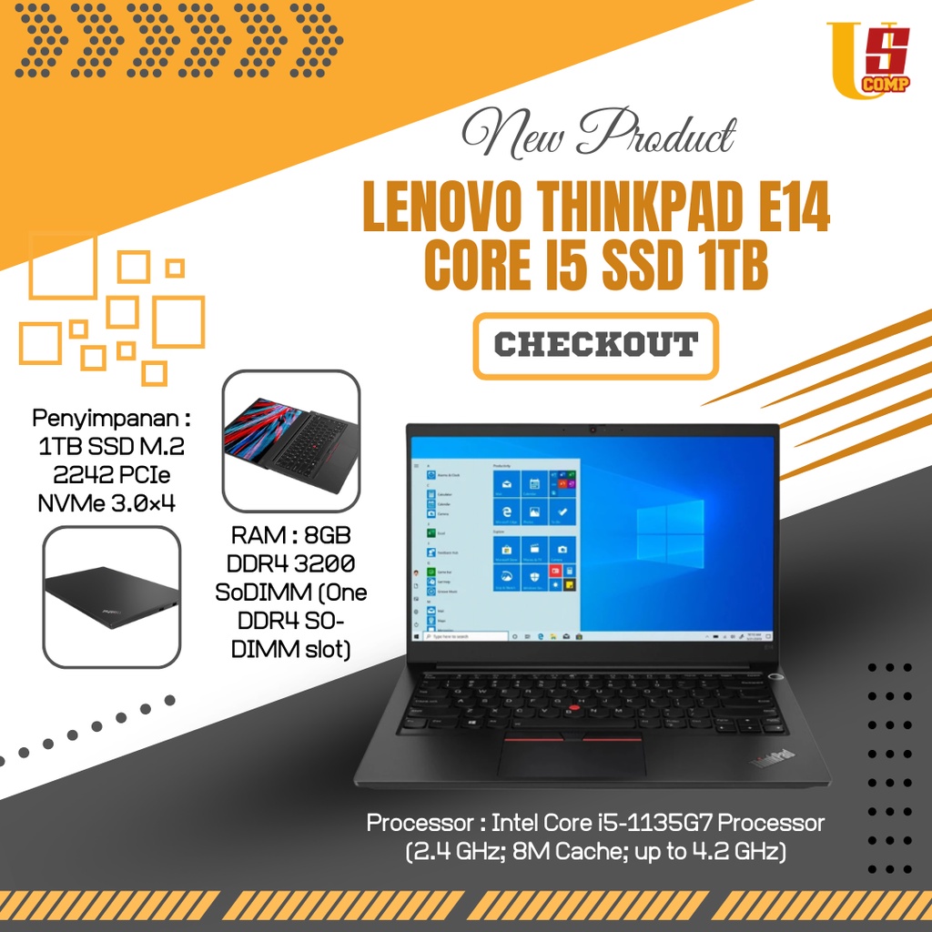 Lenovo Thinkpad E14 Core i5 SSD 1TB