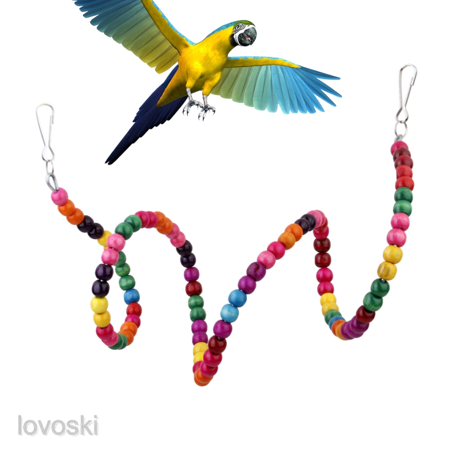 Mainan Tangga Manik Manik Kayu Warna Warni Untuk Burung Kakak Tua