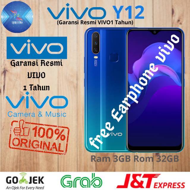 VIVO Y12 Ram 3/64GB &amp; 3/32 3GB Rom 32GB Garansi Resmi VIVO 1 Tahun Batery 5000 MAH