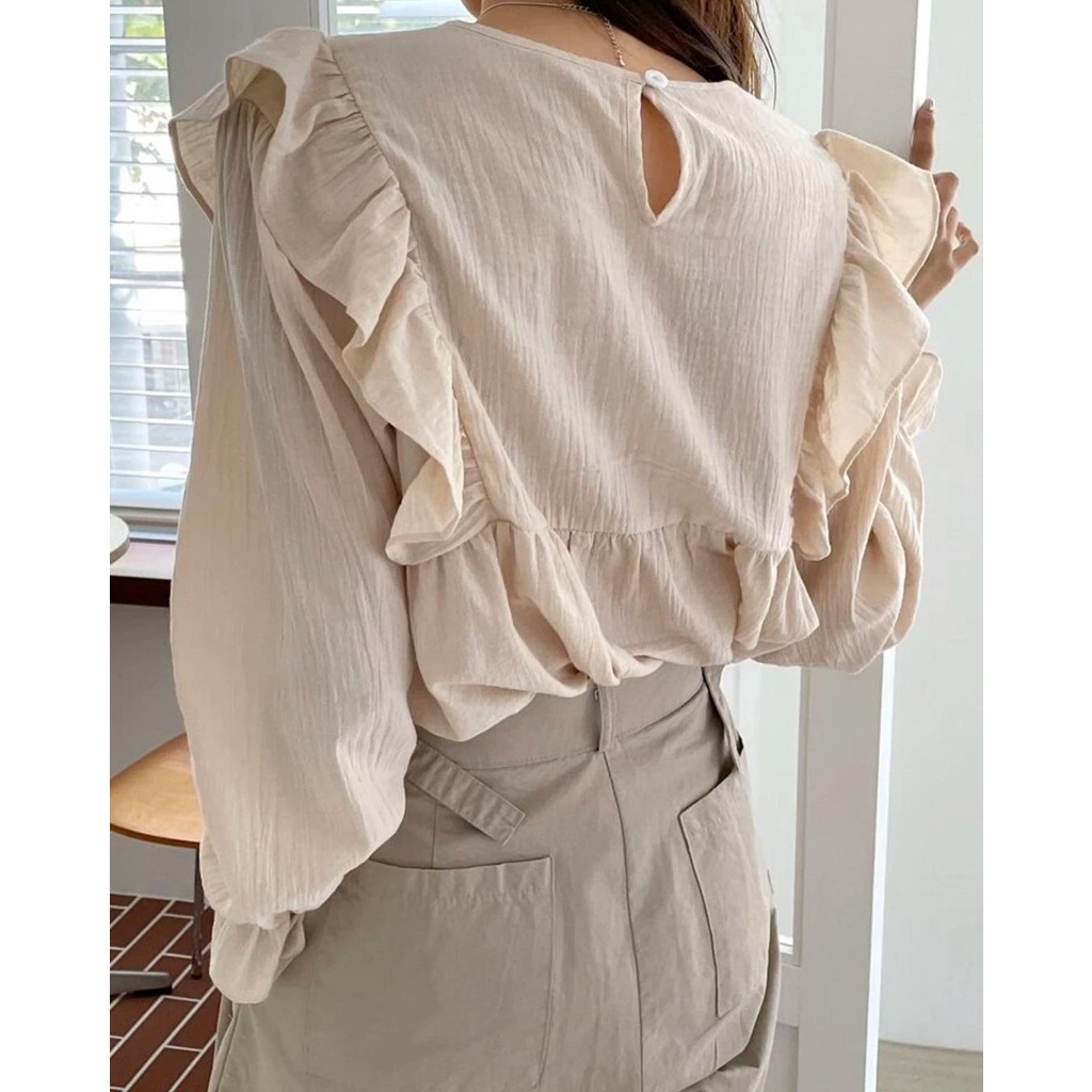 Alia Blouse Atasan Wanita Korean Style Crinkle Premium Blouse Wanita