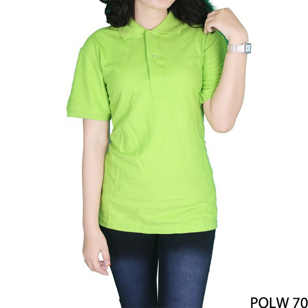 Kaos Polo Wanita Hijau Stabilo 100% Cotton Pique Hijau Stabilo – POLW 70