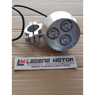 Led 3 Mata Kerucut Bulat Luxeon Lampu Tembak Sorot Motor Universal 9w