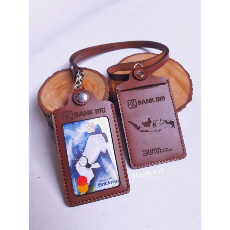 

id card holder/name tag kulit asli bank bri