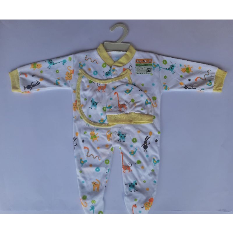 jumper set bayi putih bergambar