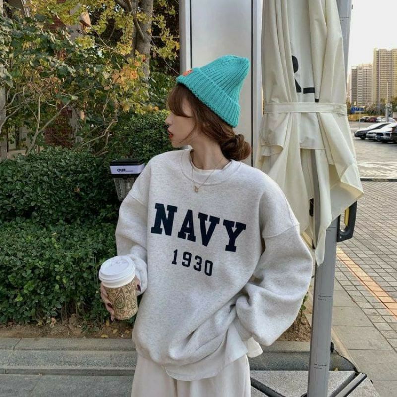 S - XXXXXL(6XL) Sweater NAVY 1930 Crewneck Harajuku OVERSIZE BIGSIZE Cute Pria Wanita 5XL 4XL 3XL 2L XXL Jacket Boy Girls Oversize Korean Style