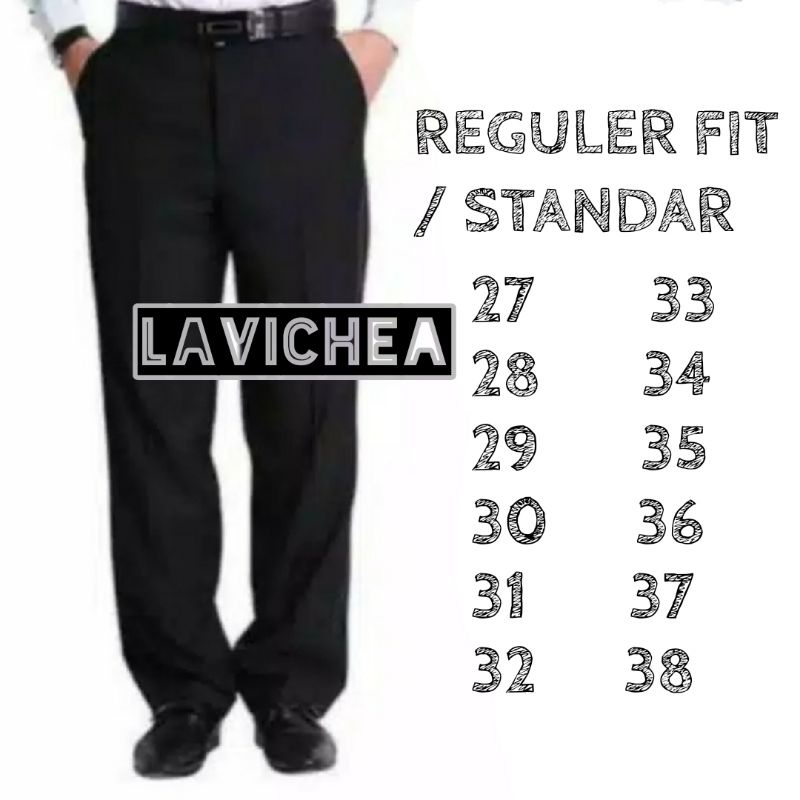 Celana Formal Pria Kerja Reguler Standar Kantor Bahan Kain Twist Size 27 - 38