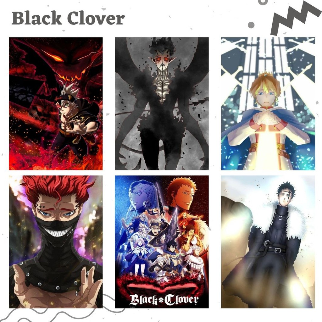 POSTER ANIME #2 (6 pcs) - BISA CUSTOM - POSTER DINDING - POSTER AESTHETIC - ANIME-Black Clover