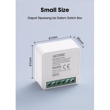 ACOME Smart Listrik DIY AI-SM01 2way Switch WiFi&amp;BT App Remote Control Smart Switch Panel Upgrade 16A