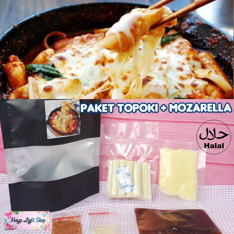 

paket topoki dan mozarella gochujang halal wijen gochugaru tteokbokki keju