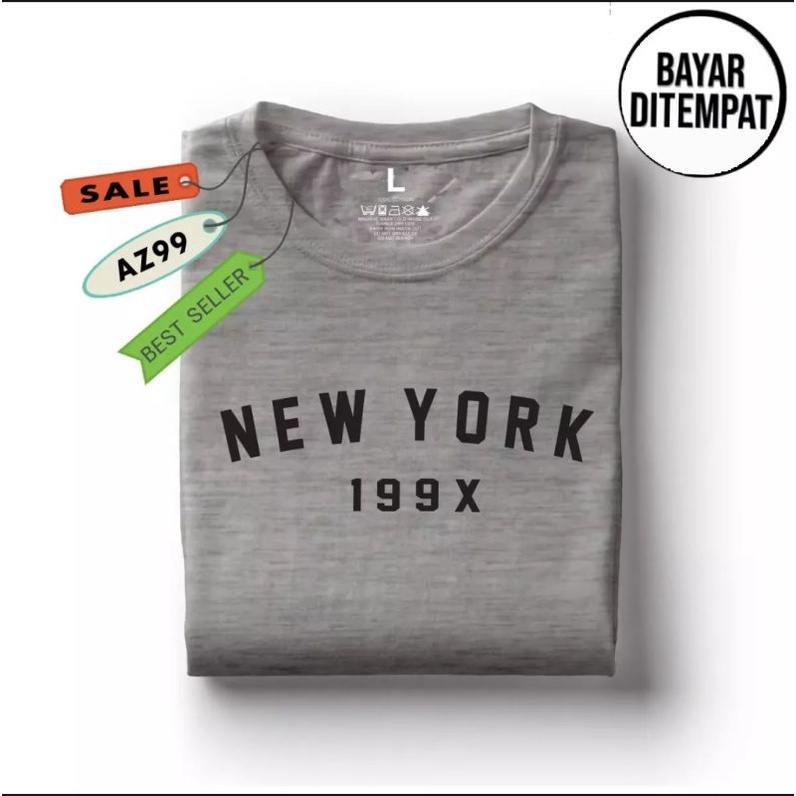Kaos Pria New York Atasan Pria Lengan Pendek Oblong Distro Cowok Logo Tulisan Tshirt Fashion Man COD