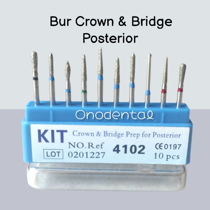 Bur preparasi crown dan bridge posterior/ bur set high speed prepration