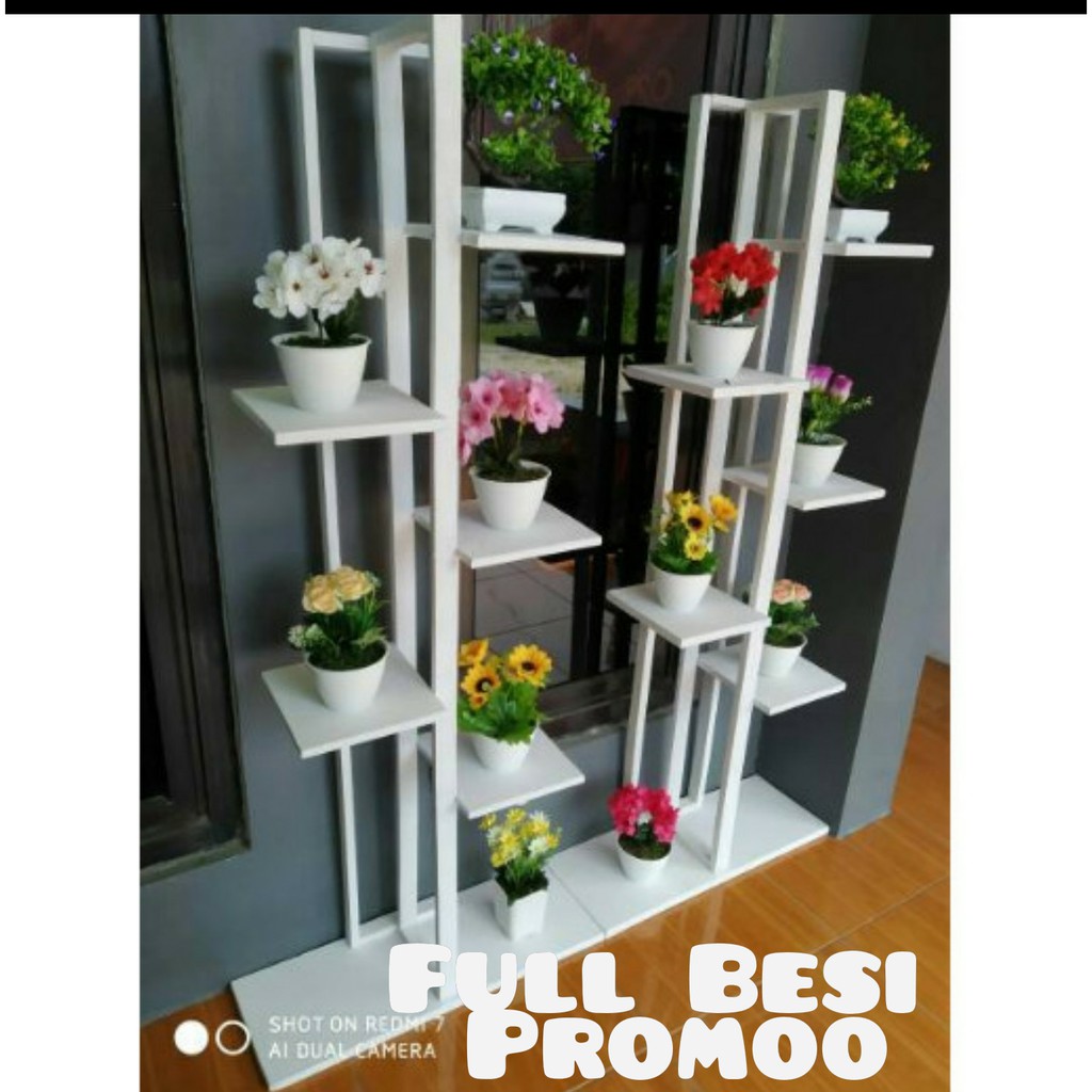 Rak bunga susun full besi - KHUSUS WARNA GOLD -  rak standing pot bunga KUAT KOKOH awet tahunan