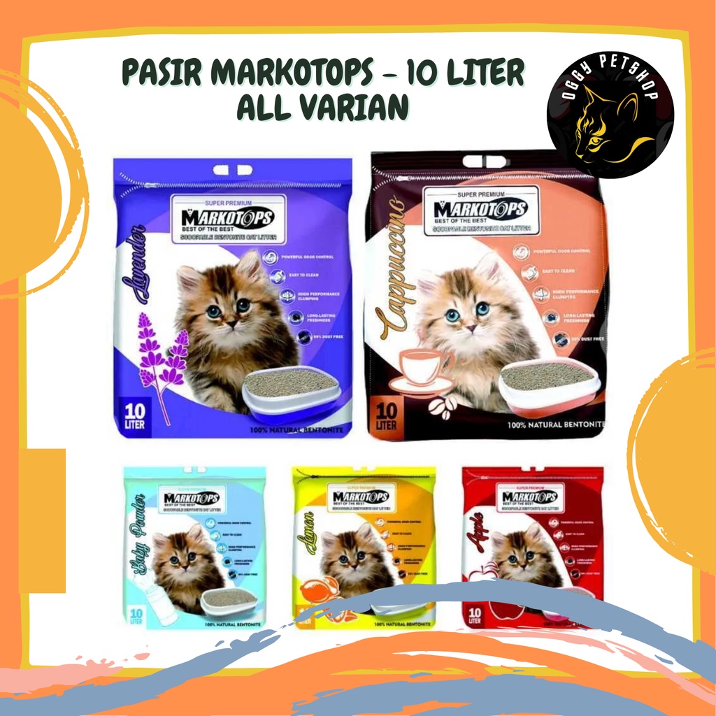 Pasir Markotops Cat Litter 10 L - Pasir Kucing Gumpal Wangi Markotops 10 Lt