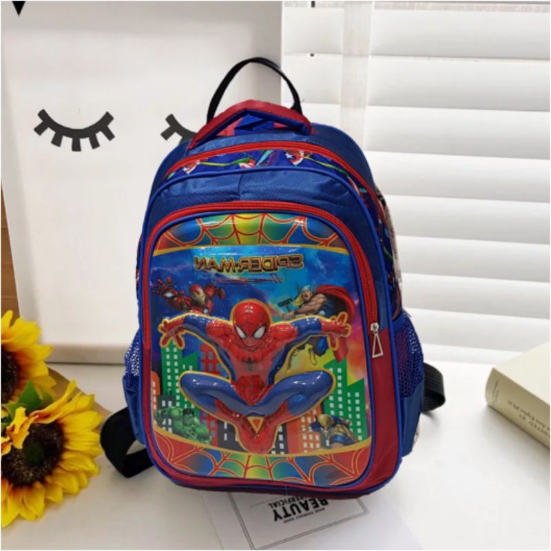 Tas spiderman tuk anak SD/PROMO....TAS ANAK SEKOLAH TK SD ransel SPIDERMAN muka timbul 5D