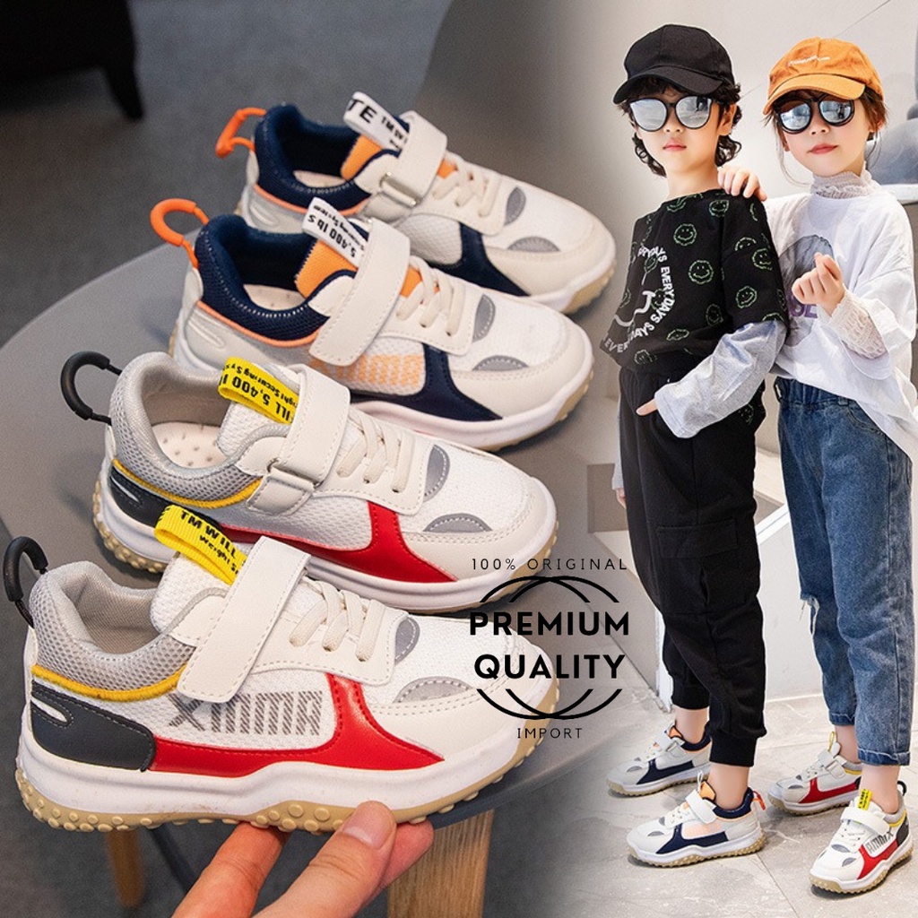 littlekiddoss Sepatu Kets Anak Laki-Laki Perempuan Breathable Import Sepatu Sneakers Anak SH21122