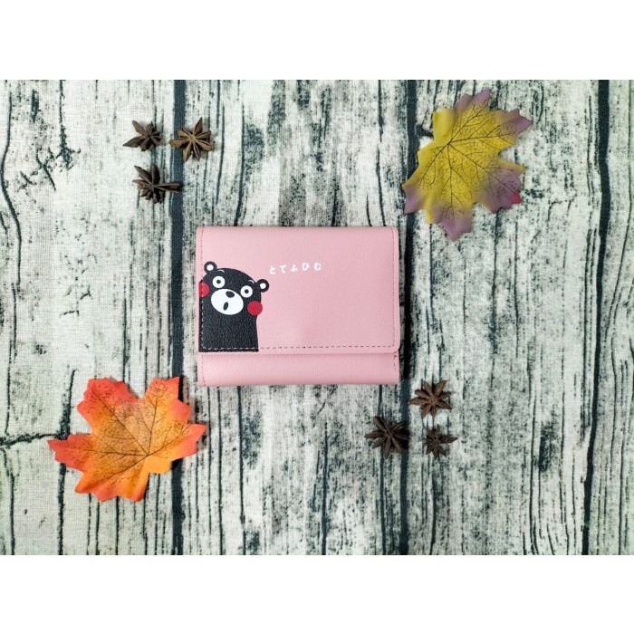 W30 Dompet Mini Wanita Motif Binatang Beruang Kumamon Cewek Kartu Uang Foto Cantik Women Wallet Perempuan Kulit PU Leather Hitam Lipat Kecil Panjang  Korea Pria Cowok Laki Laki Cowo Import Premium Murah Tas Dompet Wanita Import Cewe Cantik Lipat