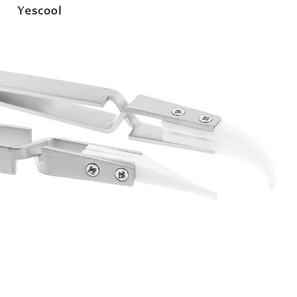 Yescool Anti-static reverse ceramic tweezers heat resistant conductive tweezers .