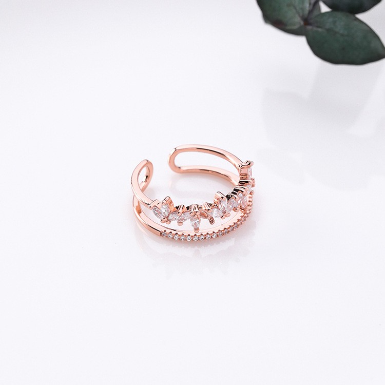 Cincin Korea Gold Plated Sangat cakep elegan CA001 Free Size Open Ring Import