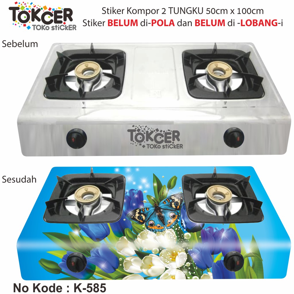 Stiker Kompor 2 Tungku Motif Kupu-Kupu Warna