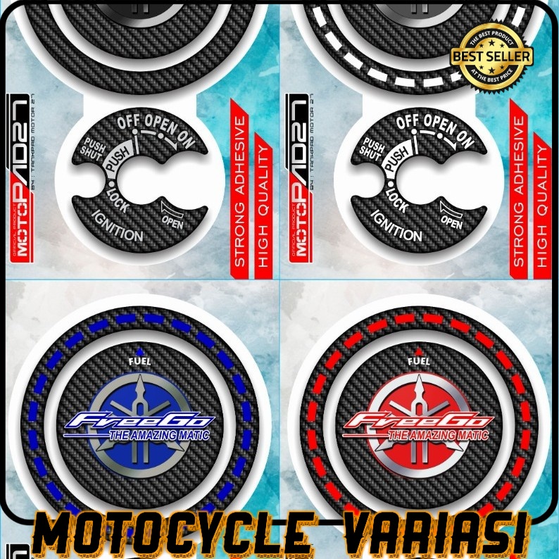 [COD] stiker sticker cover kontak fuel pad yamaha FREEGO timbul anti luntur