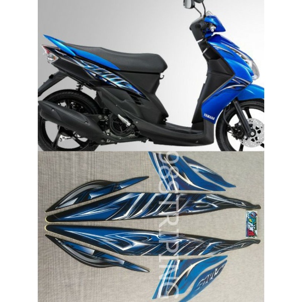 STRIPING MIO SOUL BIRU TAHUN 2011 2012 STIKER LIS STANDAR ORI YAMAHA