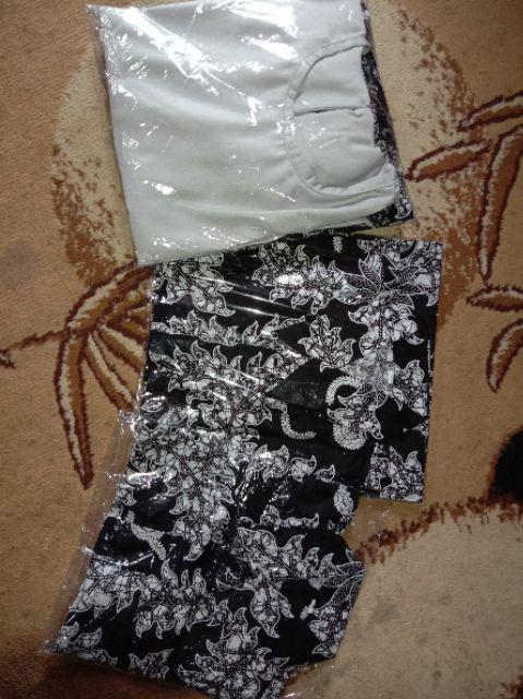 Couple Batik Keluarga Arsyilla Klok Lawasan Ayah Ibu Anak Cowok 3-12 Warna Abu Hitam Putih  Family