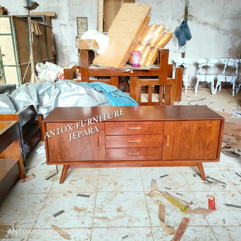 meja tv bufet tv lemari kabinet kayu jati mebel Jepara