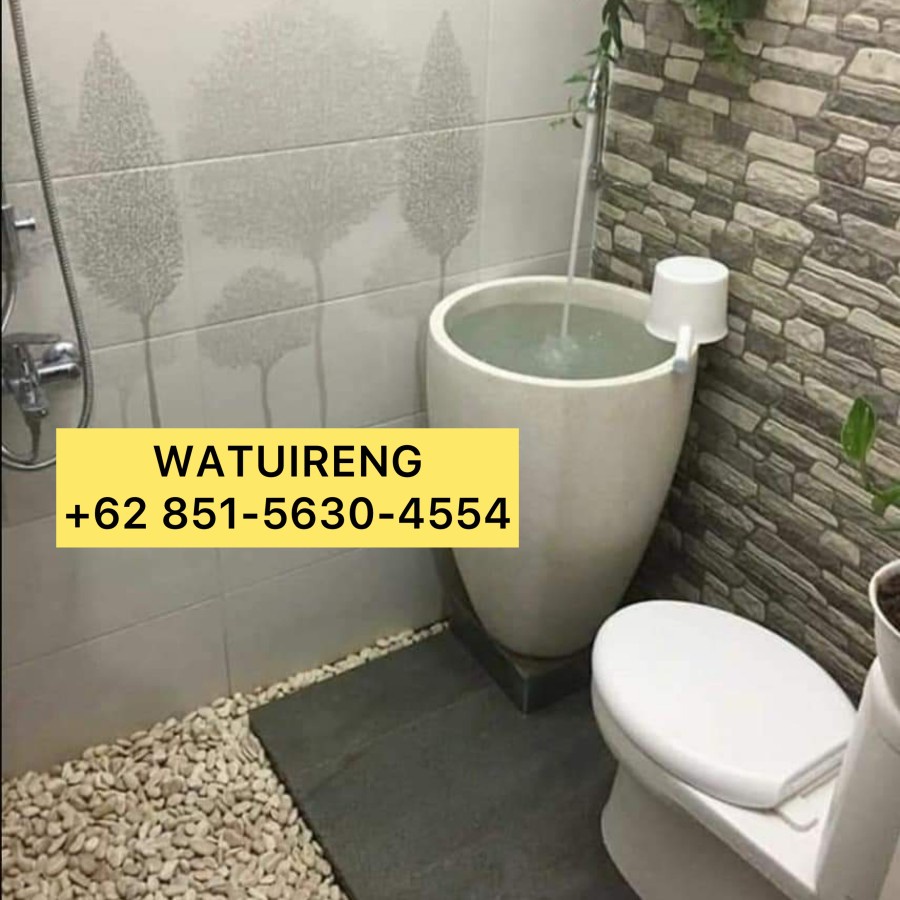 Bak Mandi TERASO GENTONG PUTIH Tinggi 70 Lebar 50