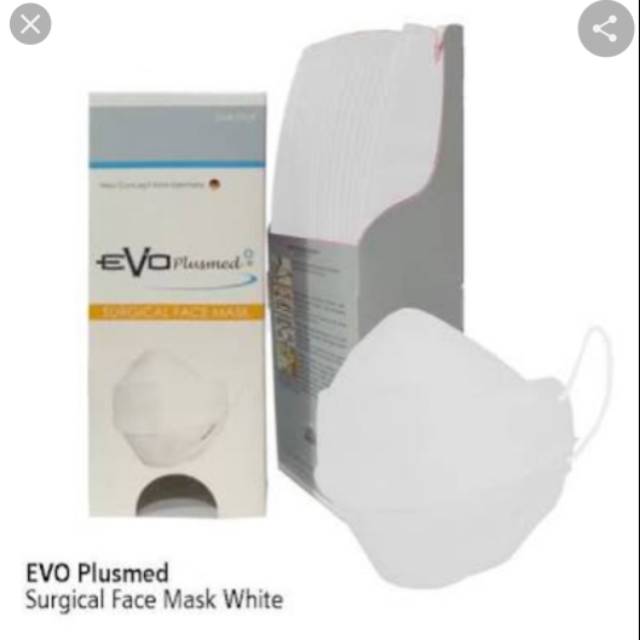 MASKER EVO PLUSMED SURGICAL FACE MASK 4D.  1 Box isi 25  pcs