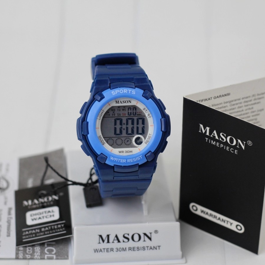 Mason 7012 Jam Tangan Digital Pria Wanita Tali Rubber