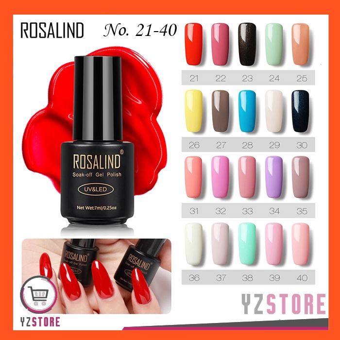 Kutek Gel Nail Polish UV LED Rosalind Solid Series 21-40 YZ91