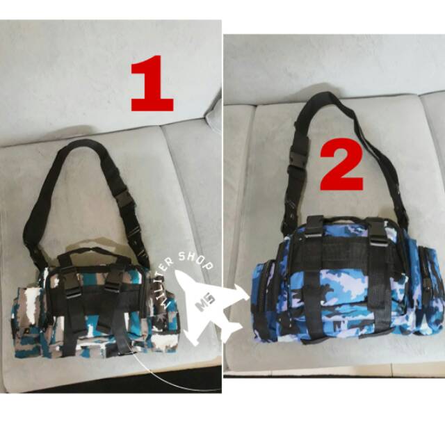 Tas Selempang Loreng TNI-AU - Tas Pinggang Marinir - Tas Samping Army