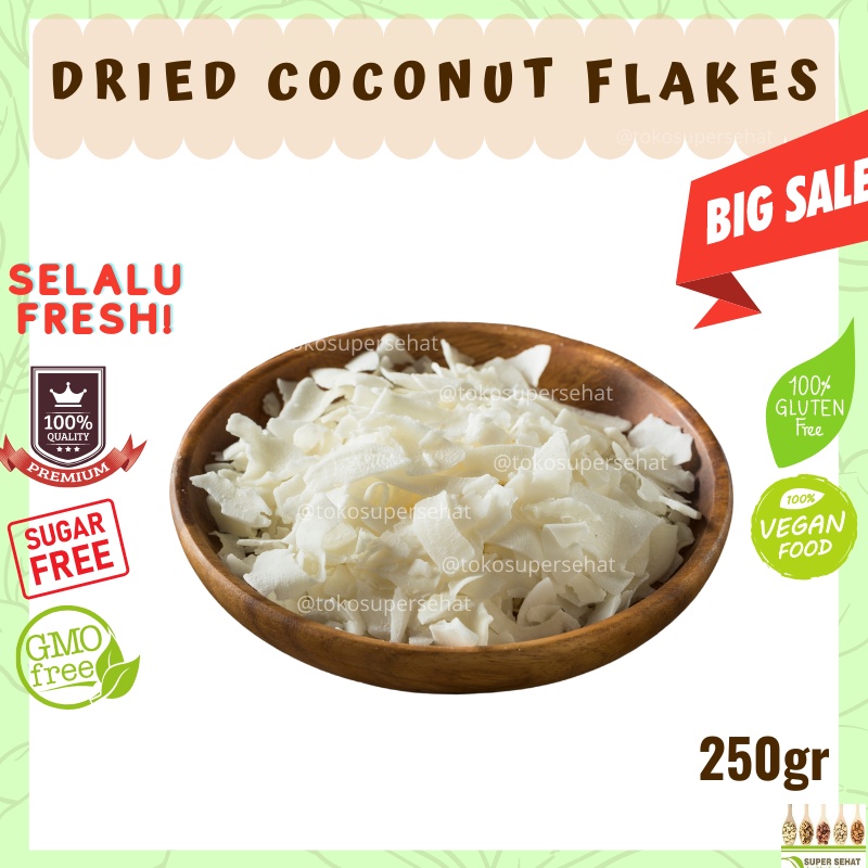 

COCONUT FLAKES 250GR KELAPA KERING FLAKE 250GR KELAPA KERING IRIS