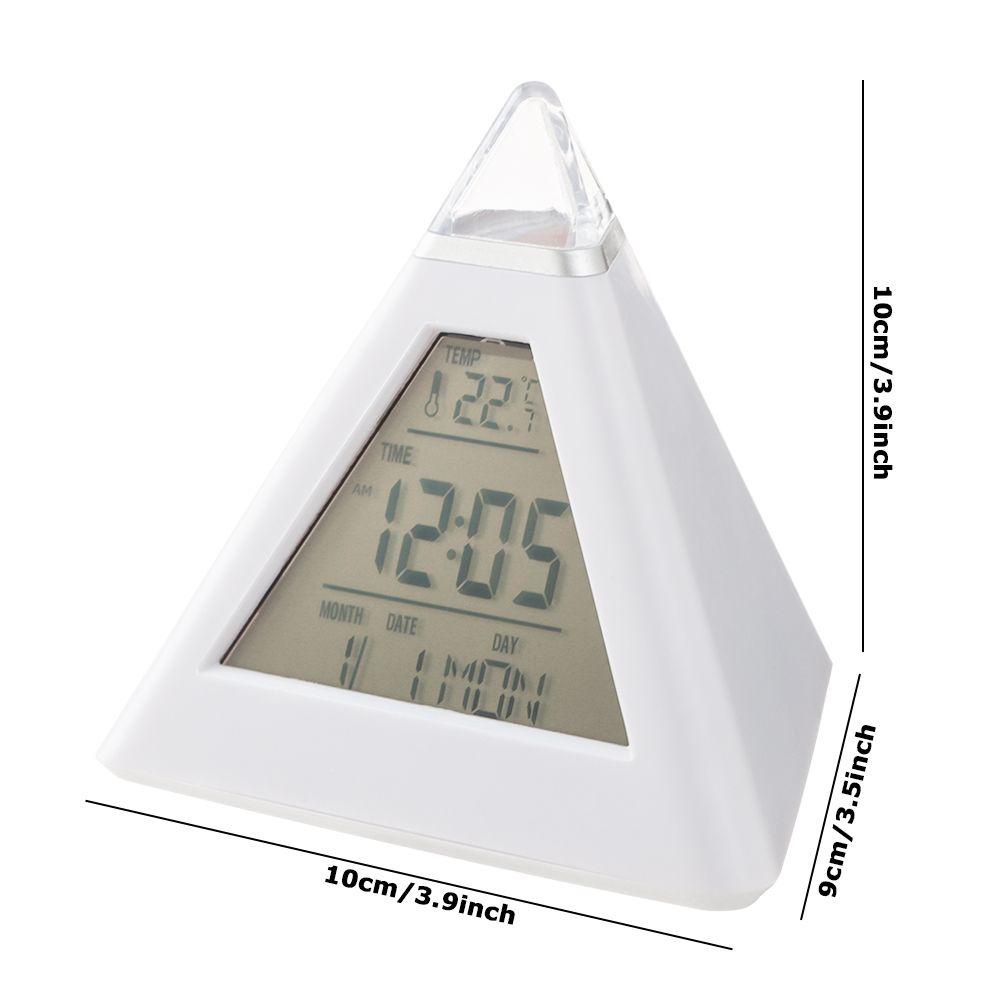 Solighter Jam Alarm Piramid High Quality Dengan Lampu Malam Termometer Meter