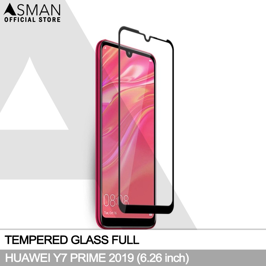 Tempered Glass Full Huawei Y7 Prime (6.26&quot;) | Anti Gores Kaca - Hitam