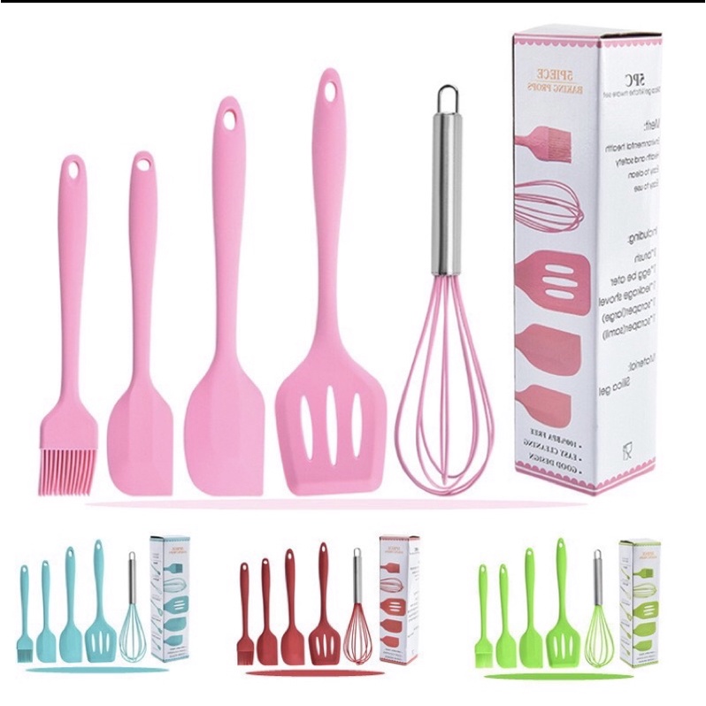 5 IN 1 SET Silicone Kitchen Utensil 970 Spatula Cooking BPA-Free